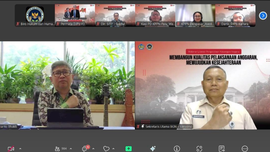 Tingkatkan Kualitas Anggaran, BGN Lubuklinggau dan Kemenkeu Selenggarakan Webinar Literasi Keuangan